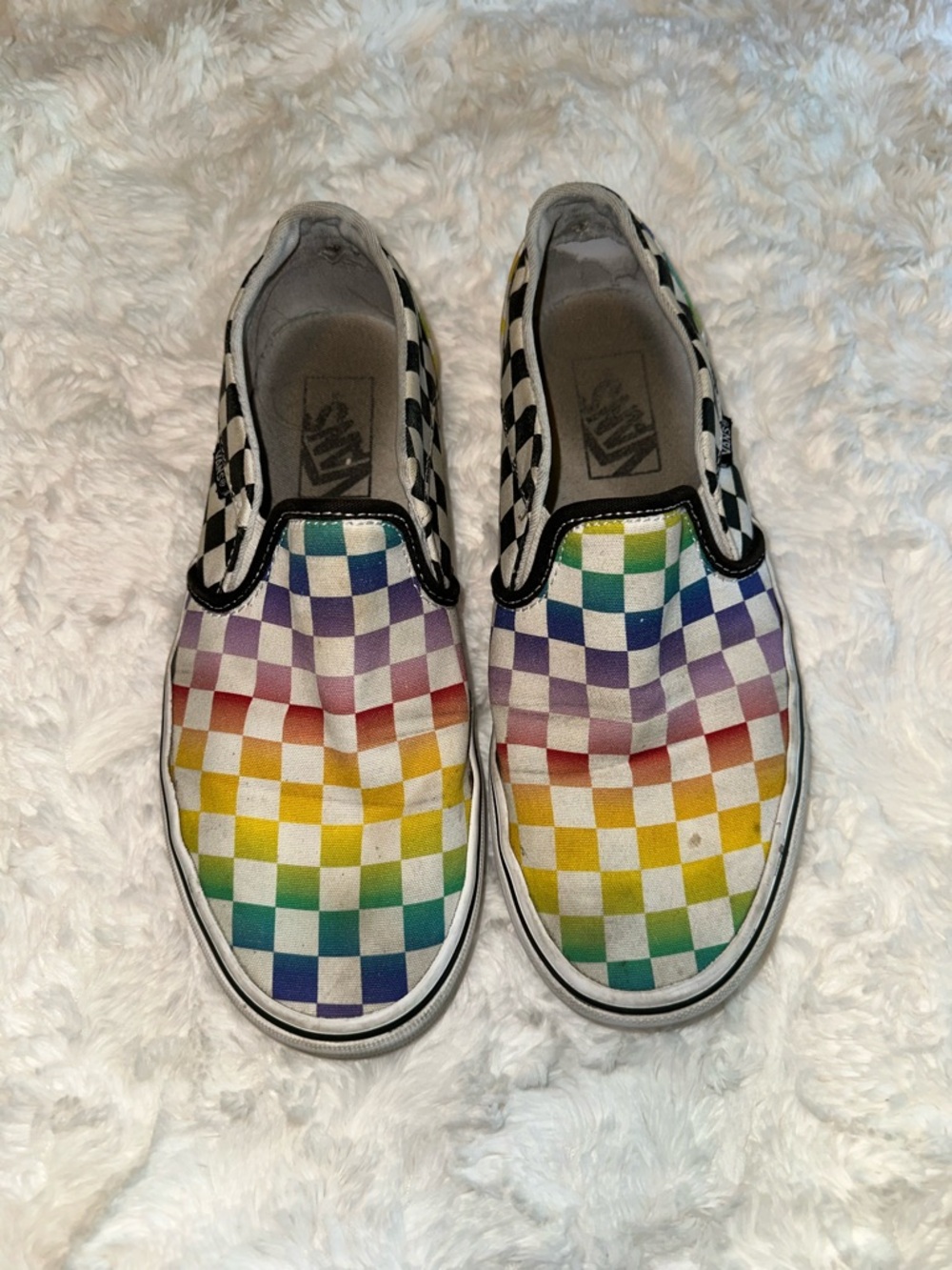 Vans' Rainbow Checkerboard Slip-On Sneakers - Multicolor